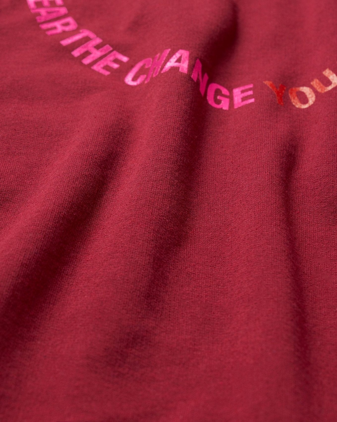 ReApparel Change Crew Neck . in color Garnet and shape long sleeve