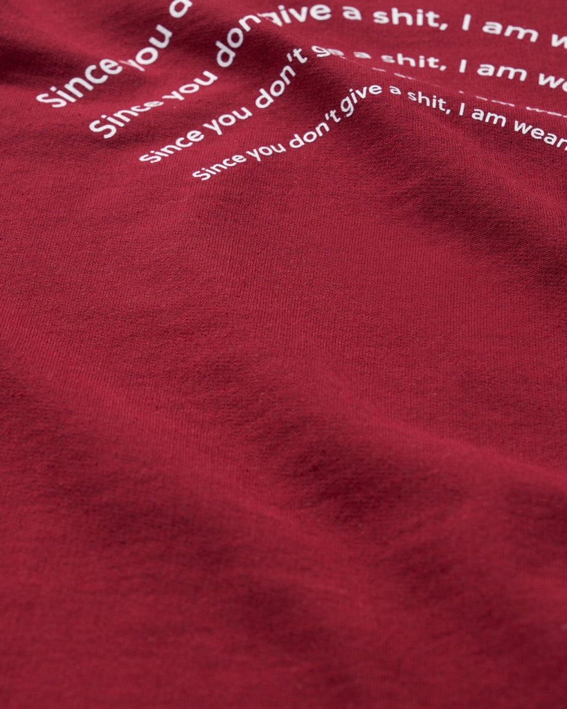 ReApparel Trash Crew Neck . in color Garnet and shape long sleeve