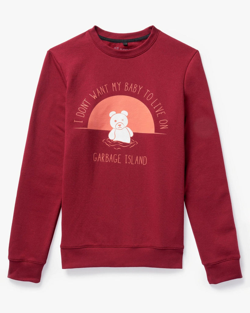 ReApparel Baby Crew Neck . in color Garnet and shape long sleeve