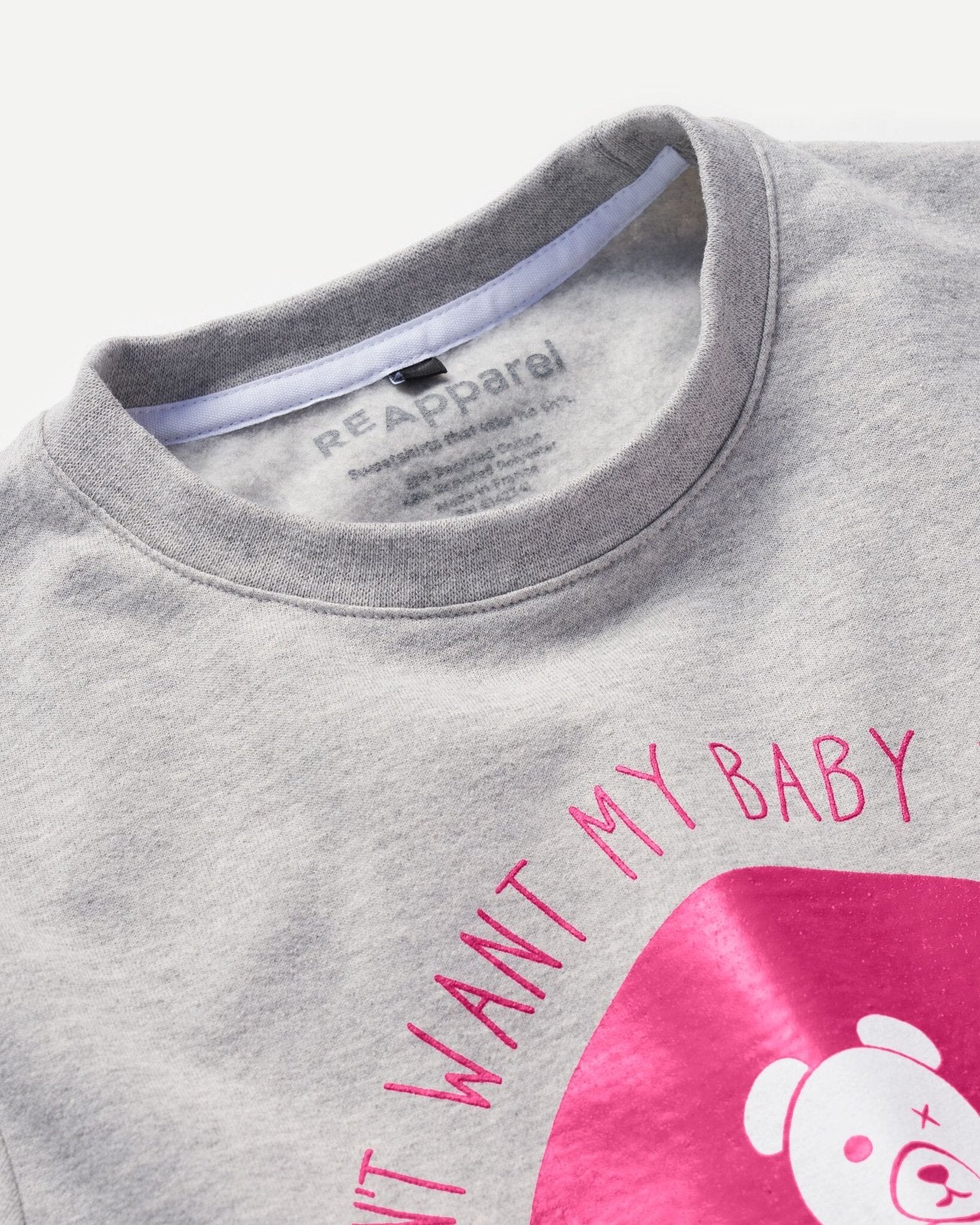 ReApparel Baby Crew Neck . in color Medium Heather Grey and shape long sleeve