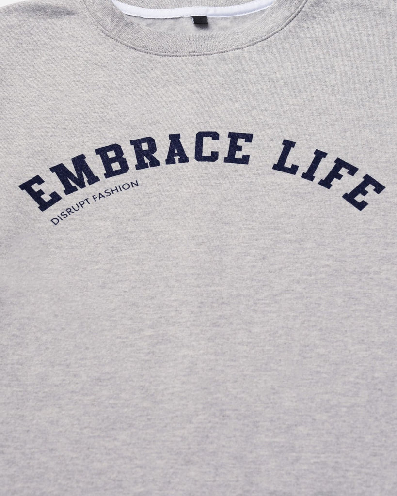 ReApparel Embrace Crew Neck . in color Medium Heather Grey and shape long sleeve